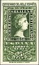 Spain 1950 Spanish Stamp Centenary 25 PTA Green Edifil 1082. Spain 1950 Edifil 1082 Queen Isabel II. Uploaded by susofe